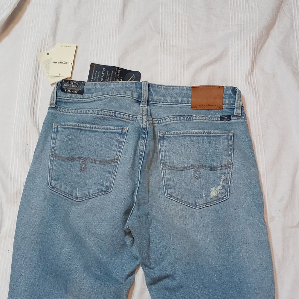 NWT LUCKY BRAND LOLITA CAPRI JEANS WOMENS 4 CROPPED PANTS MID RISE CURVY FIT - Picture 5 of 7